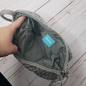 The Sak Bags - The Sak Gray Silver Crocheted Mini Handbag The Sak Bags - The Sak Gray Silver Crocheted Mini Handbag